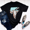 Lightning Cow Skull Graphic Tee Hoodie, Sweatshirt | CiraTrend.com