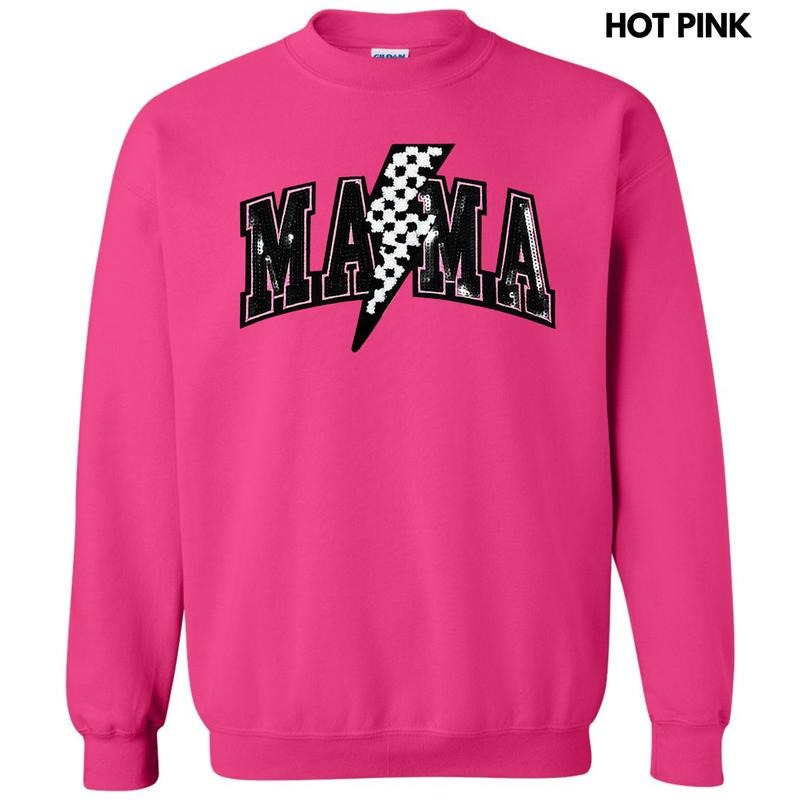 Lightning Mama Black Sequin Patch Sweatshirt T-Shirts, Hoodie | CiraTrend.com