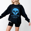 Lights Out Shirt Sweatshirt, Hoodie, Blue Skull Navessa Allen Book Sweater | CiraTrend.com