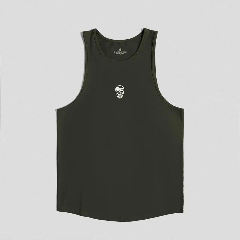 Lightweight Axis Men's Summer Swoop Hem Athletic Tank Top - OD Green, Soft Fabric T-Shirts, Hoodie, Sweatshirt
