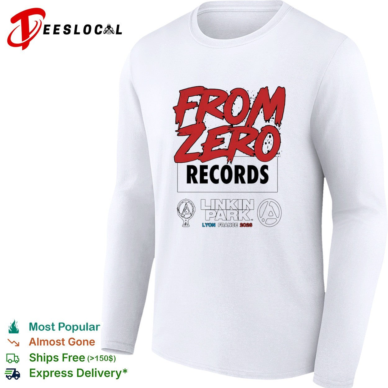 Linkin Park From Zero Records Lyon France 2026 tour shirt