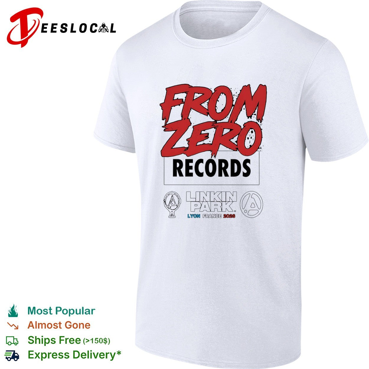 Linkin Park From Zero Records Lyon France 2026 tour shirt
