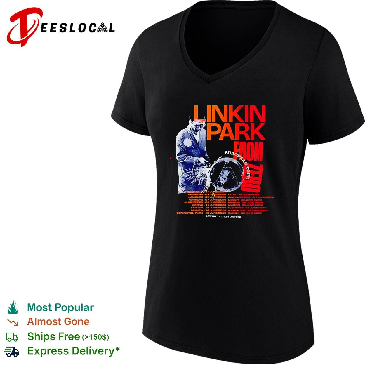 Linkin Park x Deus Ex Machine Madrid Spain 2026 Zero Metal Worker shirt
