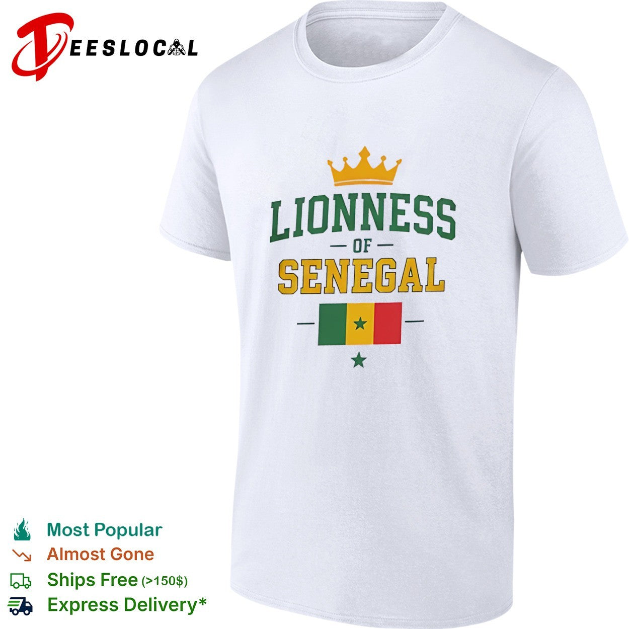Lioness of Senegal Flag and Crown National shirt