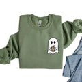 Little Ghost Ice Coffee Halloween Crewneck Sweatshirt, Hoodie, T-shirt, Cute Halloween Shirt | CiraTrend.com