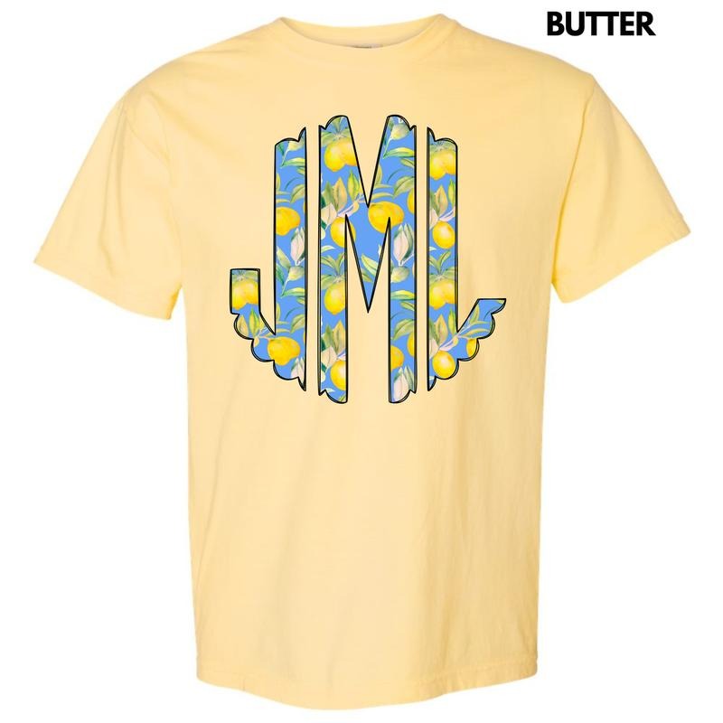 Lively Lemons Monogram Comfort Colors T-Shirt 'NLB' Hoodie, Sweatshirt | CiraTrend.com