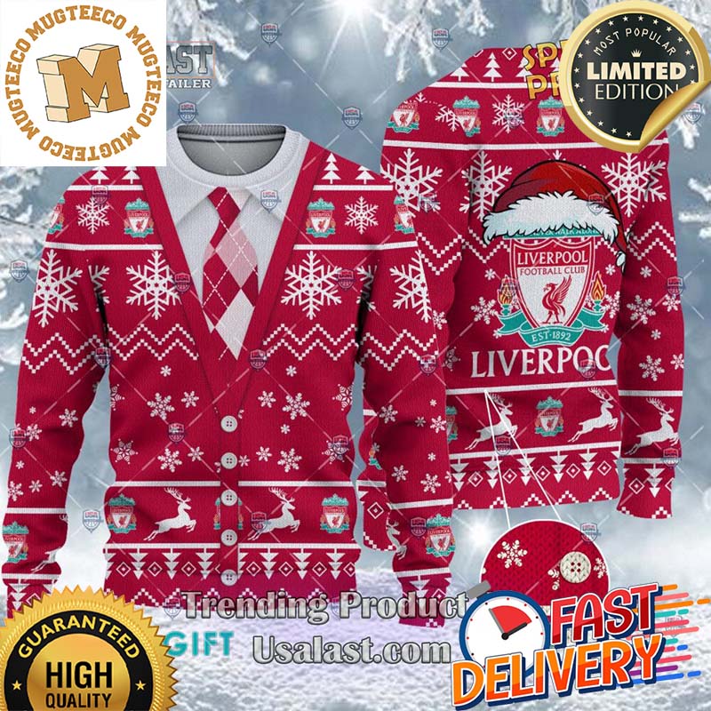 Liverpool F.C Cardigan Ugly Sweater 2023 For Holiday 2023 Xmas Gifts