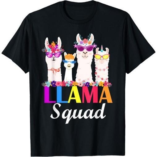 Llama Squad Funny Cute Llama Matching T-Shirt Made in USA Hoodie, Sweatshirt | CiraTrend.com