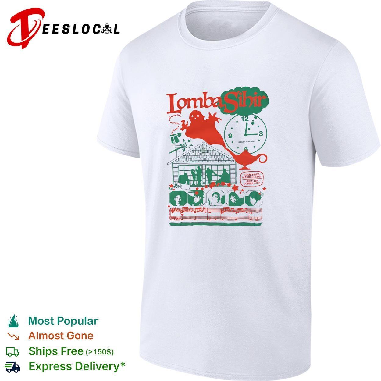 Lomba Sihir ghost emerging from genie lamp sometimes magic is real poster shirt