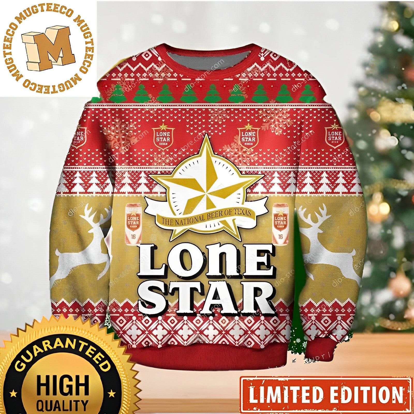 Lone Star Beer The National Beer Of Texas Ugly Christmas Sweater