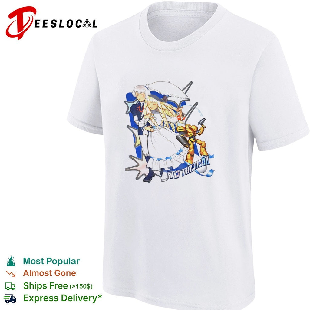 Loran Cehack and Dianna Sorell Turn A Gundam shirt