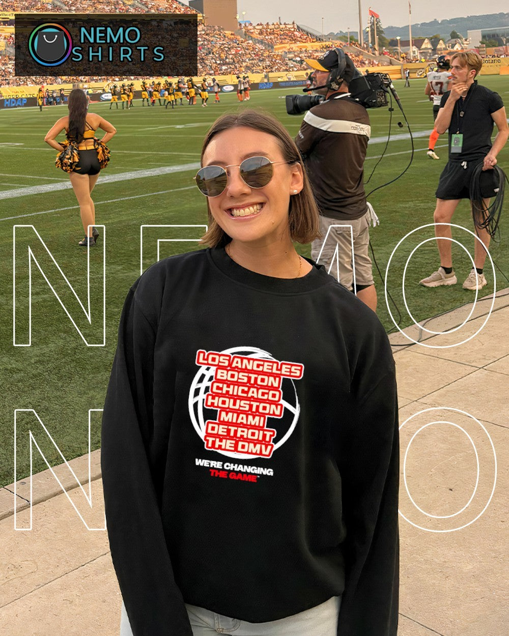 Los Angeles Boston Chicago Houston Miami Detroit The DMV we’re changing the game shirt
