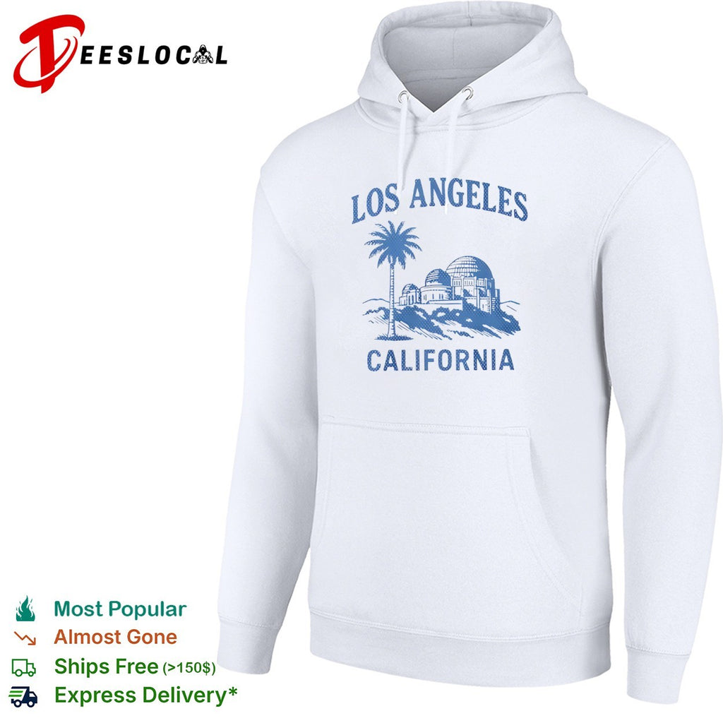 Los Angeles California palm tree observatory travel shirt