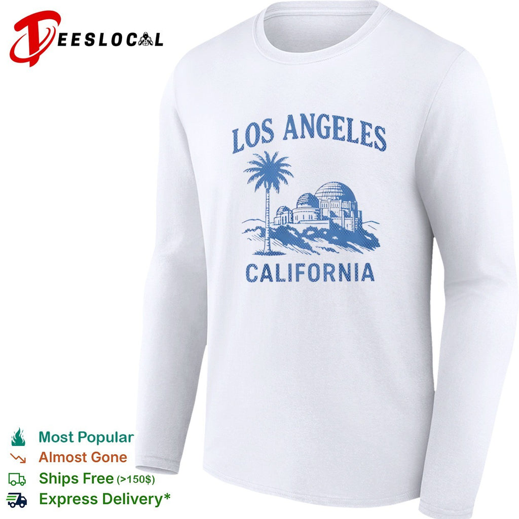 Los Angeles California palm tree observatory travel shirt