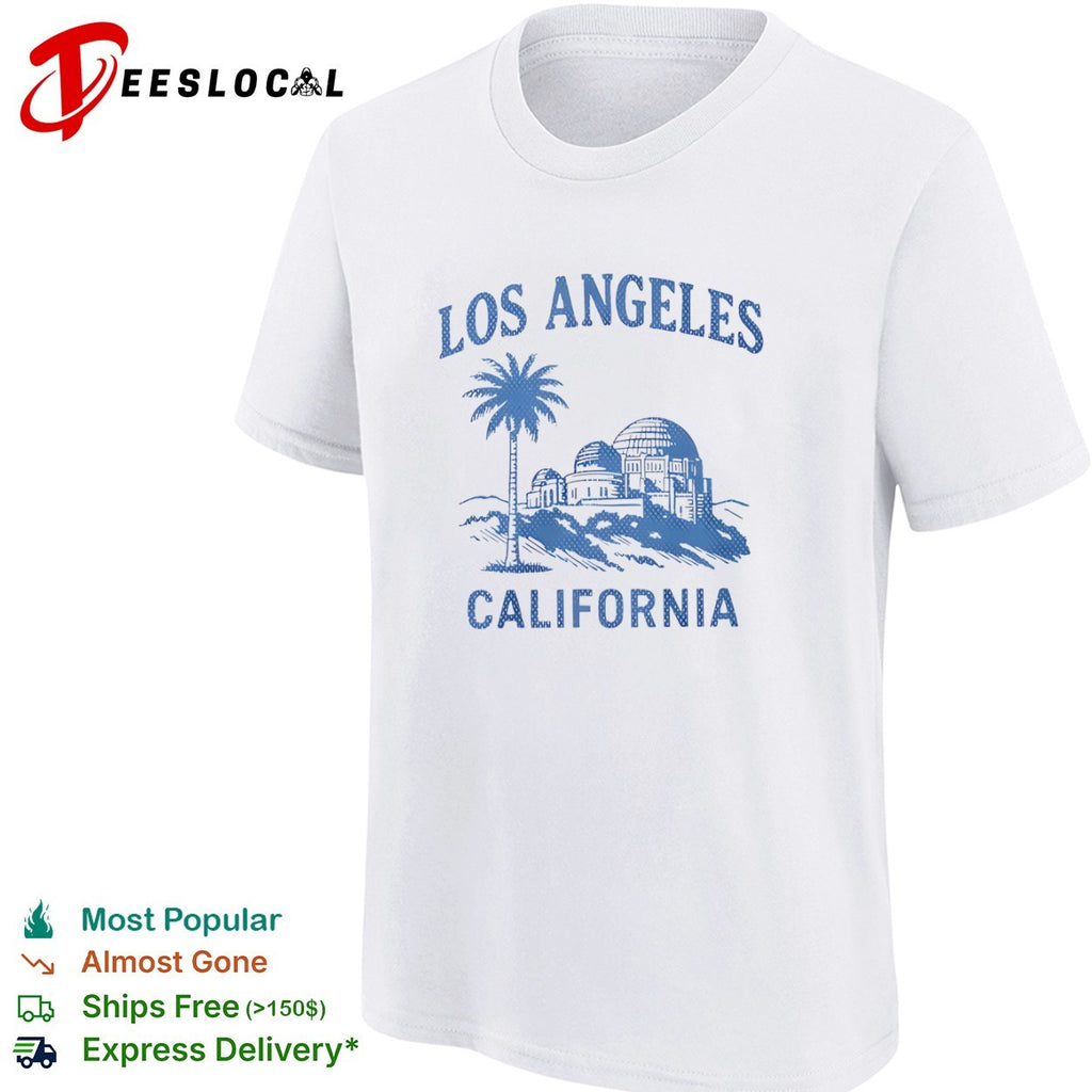 Los Angeles California palm tree observatory travel shirt