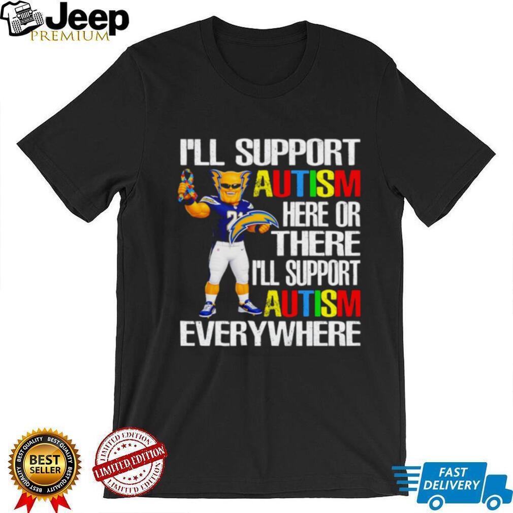 Los Angeles Chargers Boltman Mascot Autism Awareness Support T Shirt