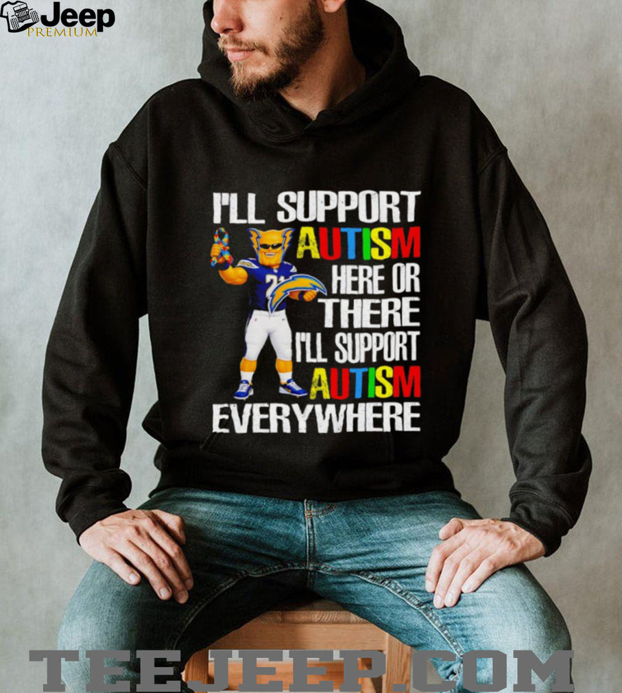 Los Angeles Chargers Boltman Mascot Autism Awareness Support T Shirt