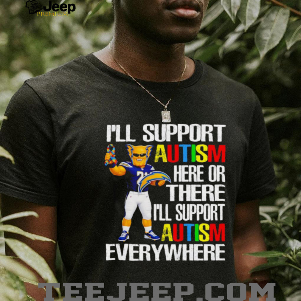 Los Angeles Chargers Boltman Mascot Autism Awareness Support T Shirt