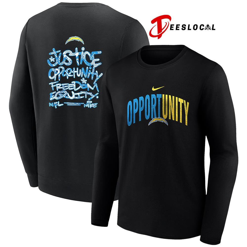 Los Angeles Chargers justice opportunity freedom equity shirt