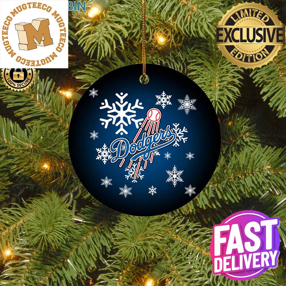 Los Angeles Dodgers MLB Xmas Gifts Merry Christmas Circle Ornament