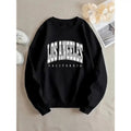 Los Angeles Print Pullover Sweatshirt, Casual Long Sleeve Crew Neck Sweatshirt T-Shirts, Hoodie | CiraTrend.com