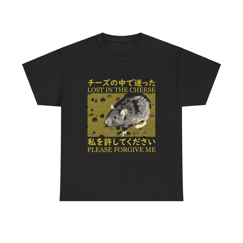 Lost in the Cheese Japanese Rat T-Shirt Hoodie, Sweatshirt | CiraTrend.com