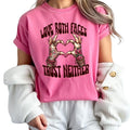 Love Both Faces, Trust Neither Sarcastic T-Shirt for Women, Inked Mama, Offensive Short Sleeve Womenswear, Casual Graphic...