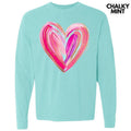 Love Brushstroke Heart Long Sleeve Comfort Colors T-Shirt Hoodie, Sweatshirt | CiraTrend.com