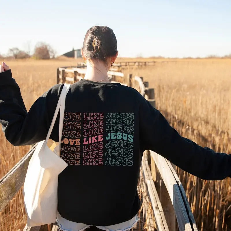 Love Like Jesus Hoodie, Aesthetic Christian Sweatshirt, Women's Religious Shirt