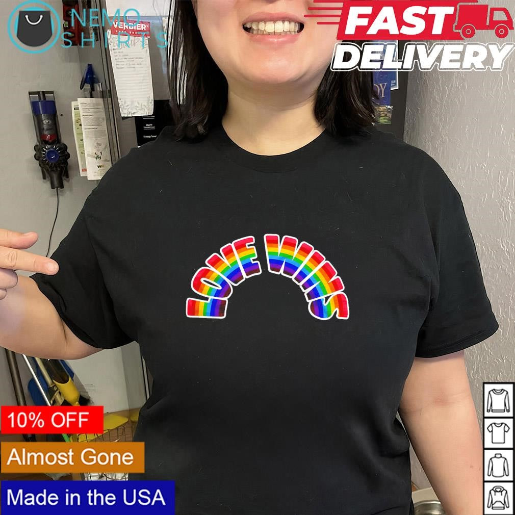 Love Wins LGBT pride text shirt