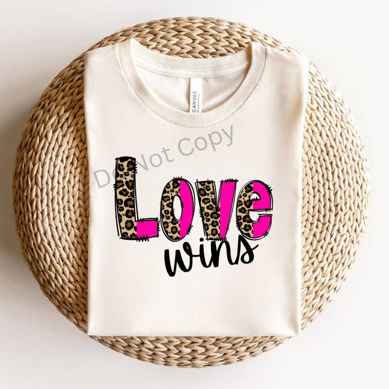 Love Wins Leopard DTF Transfer T-Shirts, Hoodie, Sweatshirt | CiraTrend.com