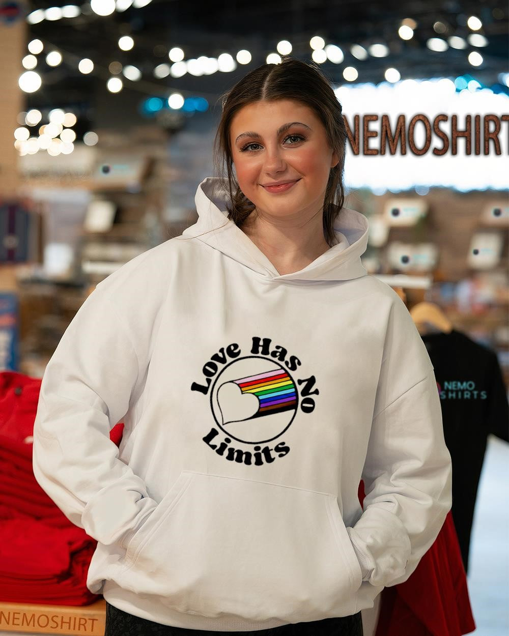 Love has no limits LGBT rainbow heart logo shirt