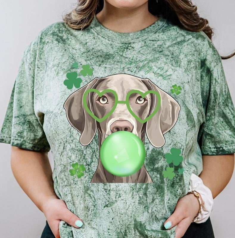 Lucky Dog Weimaraner Shirt ~ Unisex Apparel Relaxed Fit Printed In The USA Clothing Womenswear Casual Comfort Cotton Top...