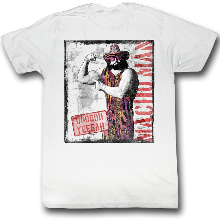 Macho Man Mens S/S T-Shirt - Ooooh Yeeeeah - Solid White Hoodie, Sweatshirt | CiraTrend.com