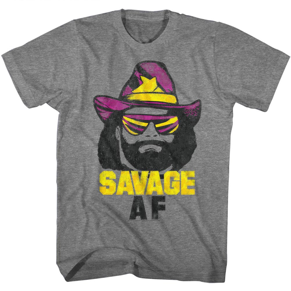 Macho Man Mens S/S T-Shirt - Savage Af - Heather Graphite Heather Hoodie, Sweatshirt | CiraTrend.com