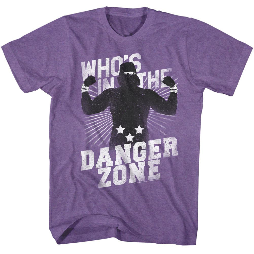 Macho Man Mens S/S T-Shirt - Danger Zone - Heather Retro Purple Heather Hoodie, Sweatshirt | CiraTrend.com