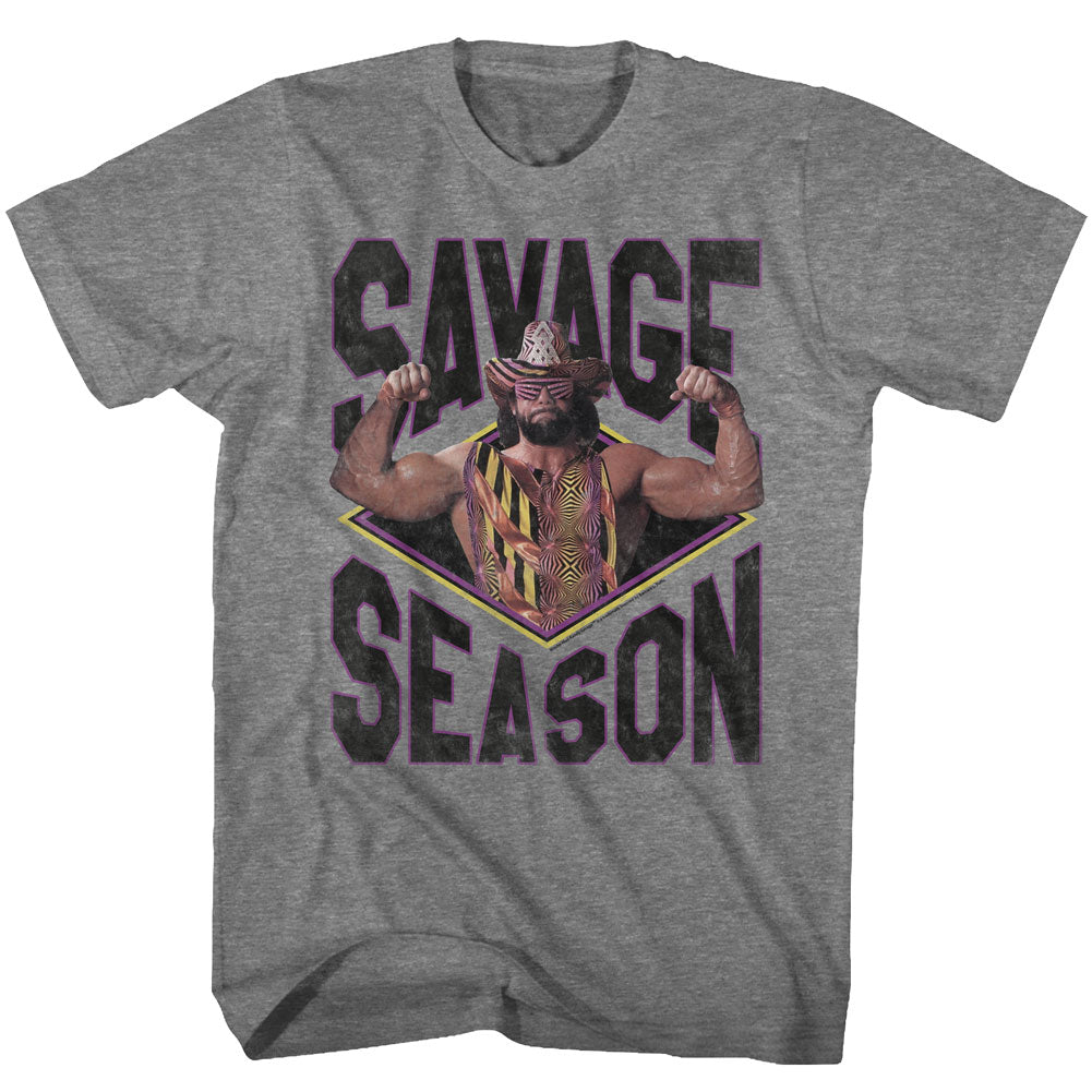 Macho Man Mens S/S T-Shirt - Savage Season - Heather Graphite Heather Hoodie, Sweatshirt | CiraTrend.com