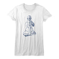 Mega Man Girls Juniors S/S T-Shirt - Blueprint - Solid White Hoodie, Sweatshirt | CiraTrend.com