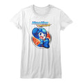 Mega Man Girls Juniors S/S T-Shirt - Powered Up - Solid White Hoodie, Sweatshirt | CiraTrend.com
