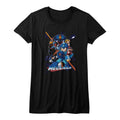 Mega Man Girls Juniors S/S T-Shirt - Collage Orange Beam - Solid Black Hoodie, Sweatshirt | CiraTrend.com
