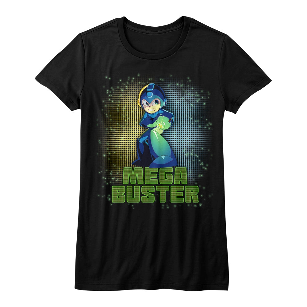 Mega Man Girls Juniors S/S T-Shirt - Mega Buster - Solid Black Hoodie, Sweatshirt | CiraTrend.com