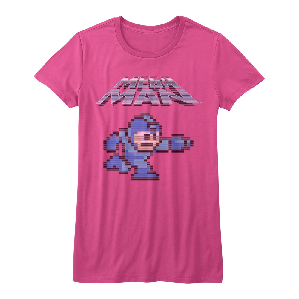 Mega Man Girls Juniors S/S T-Shirt - Mega Gunner - Solid Hot Pink Hoodie, Sweatshirt | CiraTrend.com