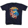 Mega Man Youth S/S T-Shirt - Flat Colors - Solid Navy Hoodie, Sweatshirt | CiraTrend.com
