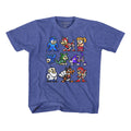 Mega Man Youth S/S T-Shirt - The Cast - Heather Vintage Royal Hoodie, Sweatshirt | CiraTrend.com