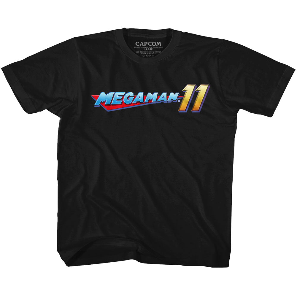 Mega Man Youth S/S T-Shirt - Mega Logo - Solid Black Hoodie, Sweatshirt | CiraTrend.com