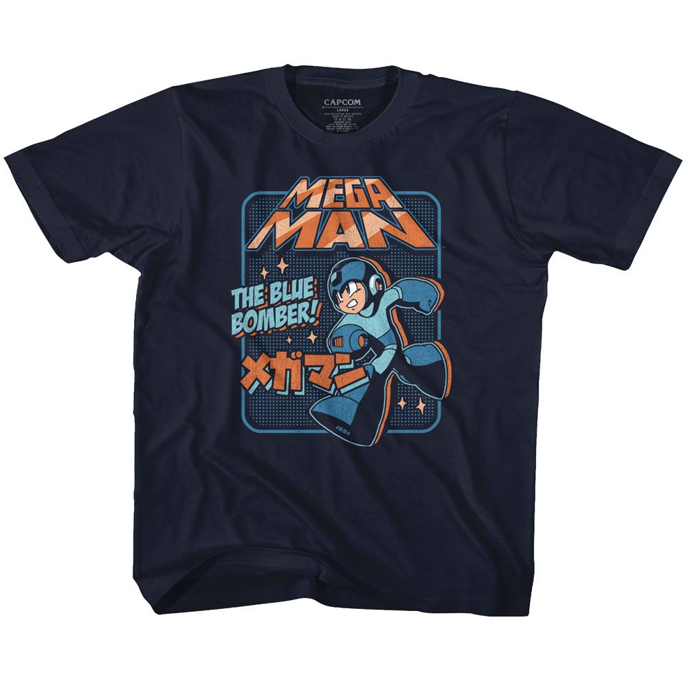 MEGA MAN Kids T-Shirt, GRAPHIC BLU BOMBER