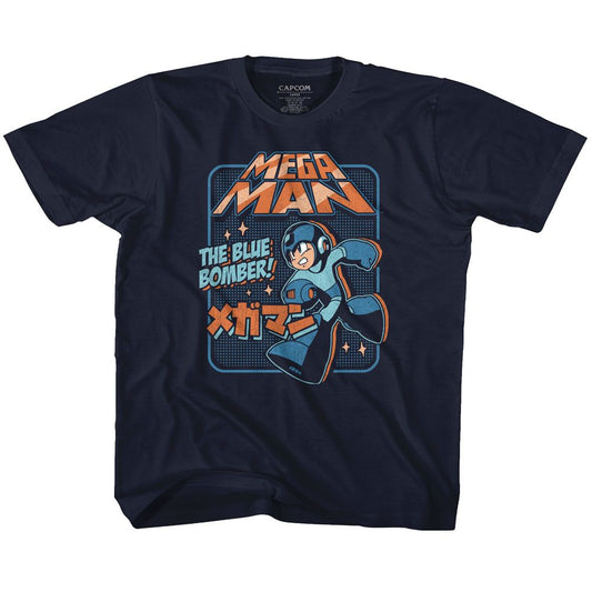 MEGA MAN Kids T-Shirt, GRAPHIC BLU BOMBER