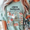 MERRY CHRISTMAS DOODLES T-SHIRT (COMFORT COLORS T-SHIRT, CASUAL SHIRT UNISEX, CHRISTMAS CLOTHING, GRAPHIC APPAREL,...