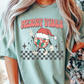 MERRY VIBES DISCO T-SHIRT (COMFORT COLORS T-SHIRT, CASUAL SHIRT UNISEX, CHRISTMAS CLOTHING, GRAPHIC APPAREL, HOLIDAY...