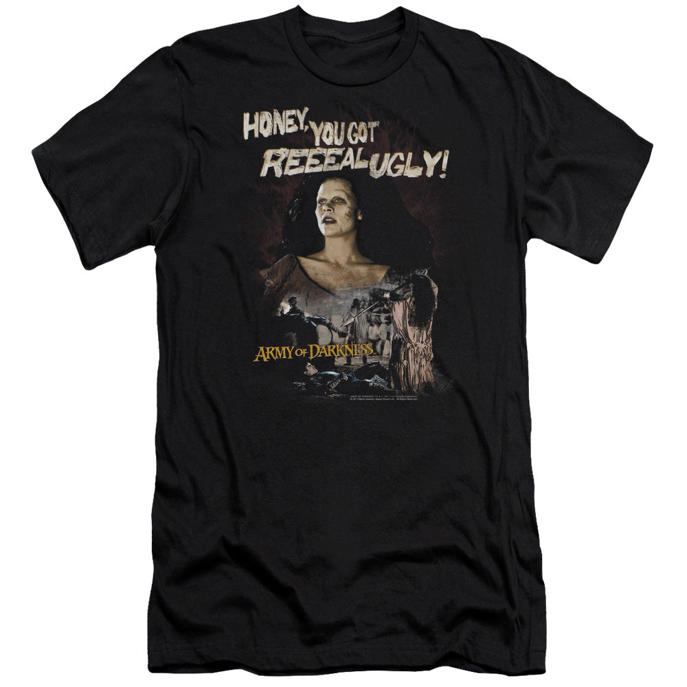Army Of Darkness Reeeal Ugly! Premium Bella Canvas Slim Fit Mens T Shirt Black Hoodie, Sweatshirt | CiraTrend.com (Image 1)